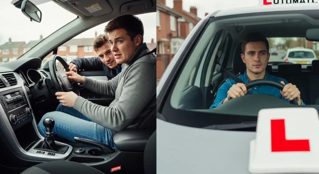 Manual vs automatic learning: stressed manual driver vs relaxed automatic learner