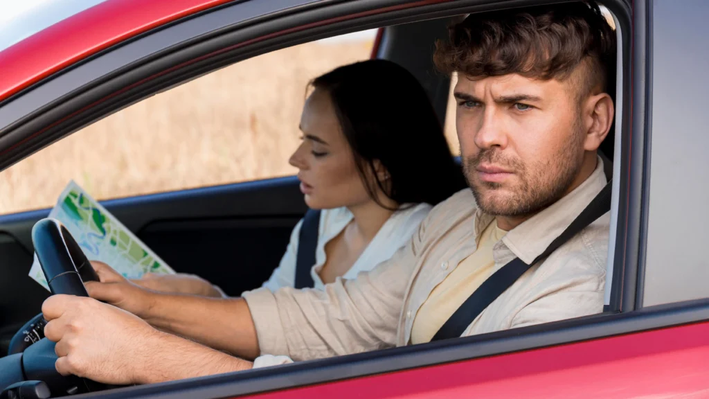 Driving lesson in Shelton with instructor guiding learner in dual control car on quiet road